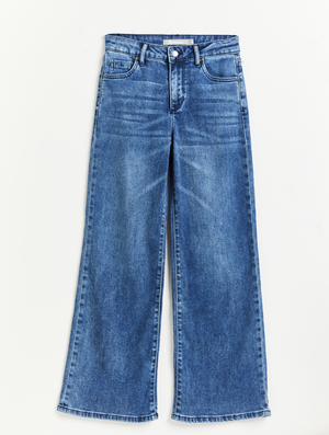 Tractr Cloud Denim Essential Wide Leg Jean