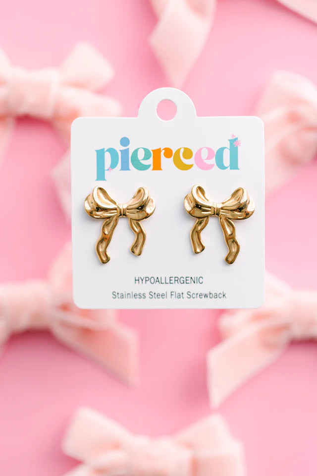 pierced Jumbo Bows Earings