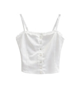 KatieJ Delia Button Down Top, White