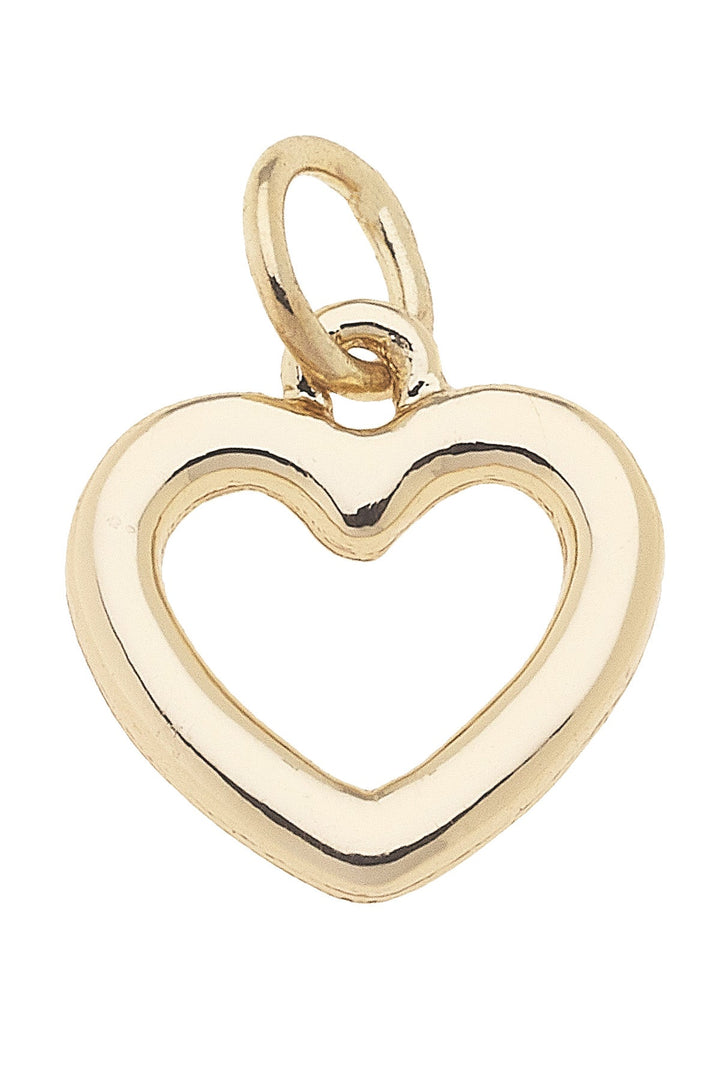 Canvas Style Open Heart Charm, Shiny Gold