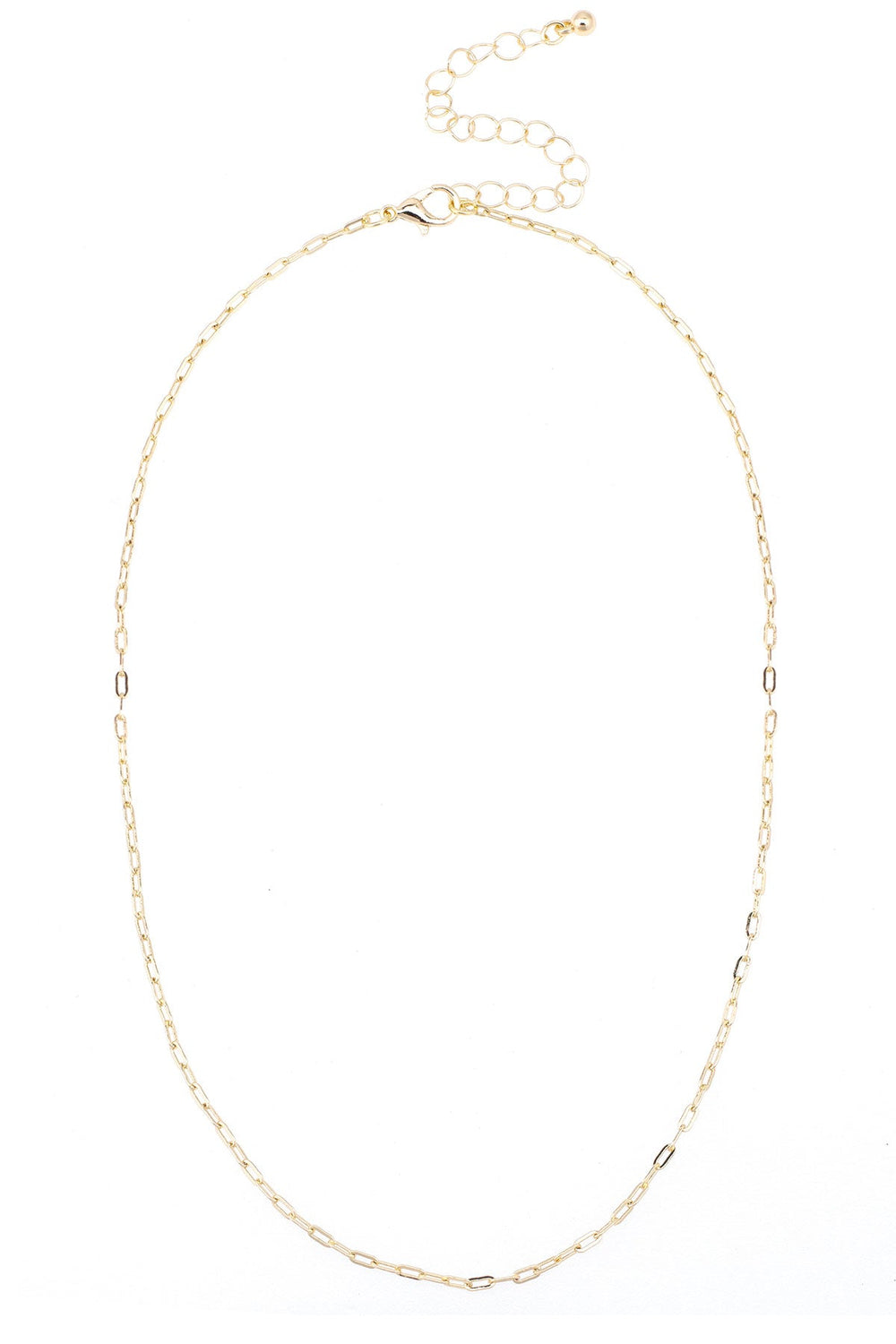 Canvas Style Natalia Micro Paperclip Chain Charm Necklace Base, Shiny Gold