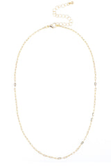 Canvas Style Natalia Micro Paperclip Chain Charm Necklace Base, Shiny Gold