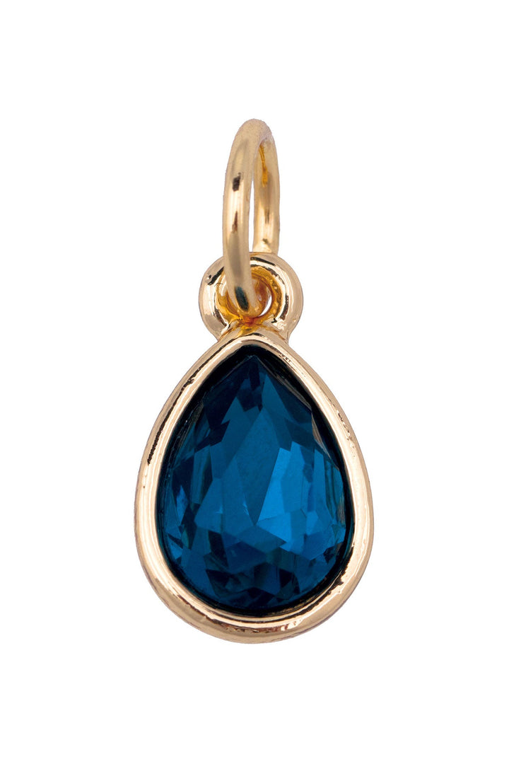 Canvas Style Rhinestone Teardrop Charm, Blue