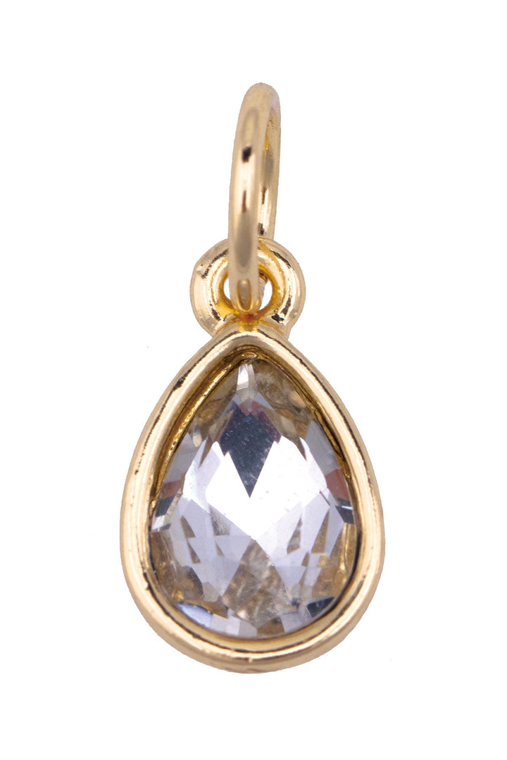 Canvas Style Rhinestone Teardrop Charm, Clear