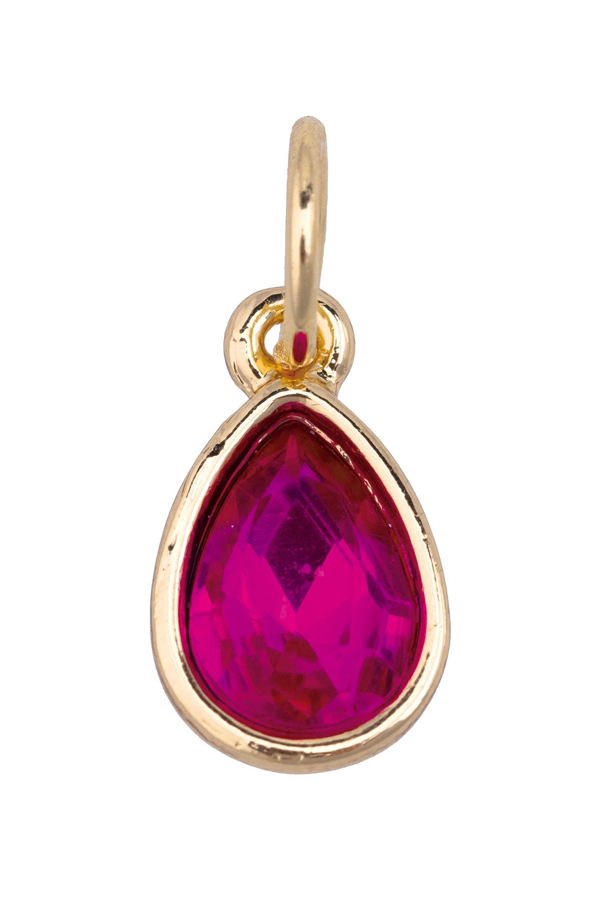 Canvas Style Rhinestone Teardrop Charm, Pink