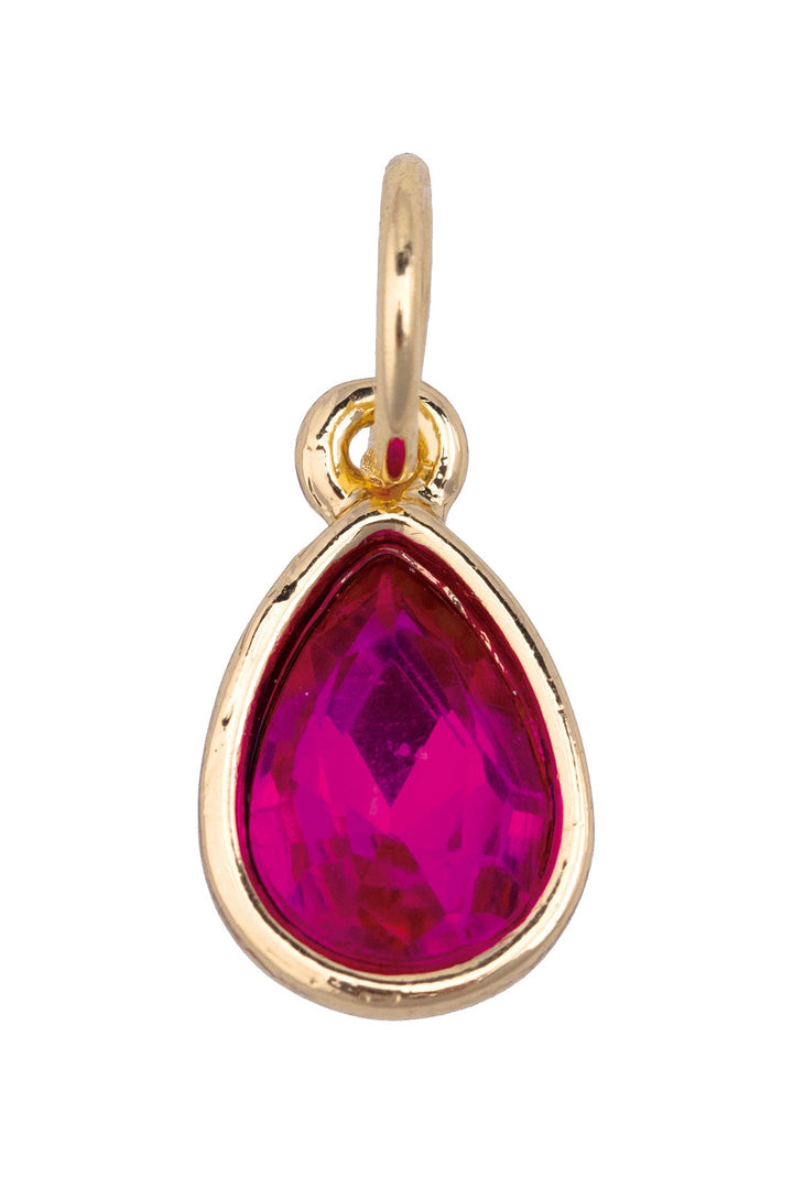 Canvas Style Rhinestone Teardrop Charm, Pink