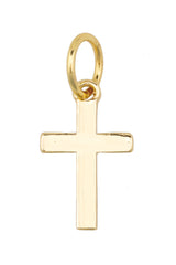 Canvas Style Cross Charm, Shiny Gold