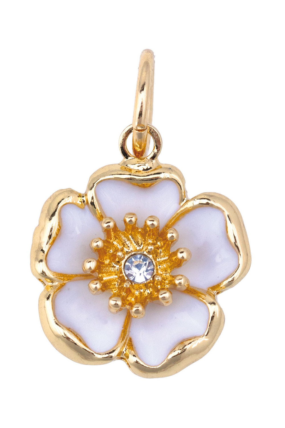 Canvas Style Buttercup Blossom Enamel Charm, White