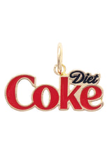Canvas Style Diet Coke Stacked Logo Charm in Red & Black