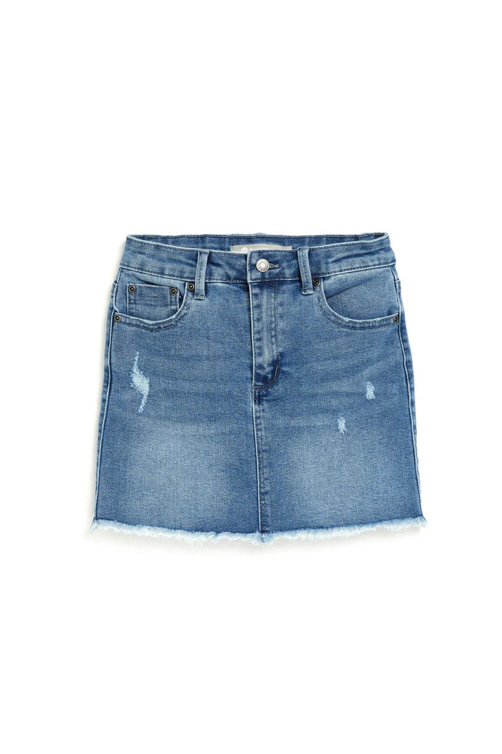 trctr Lisa Mini Fray Hem Skirt in Indigo