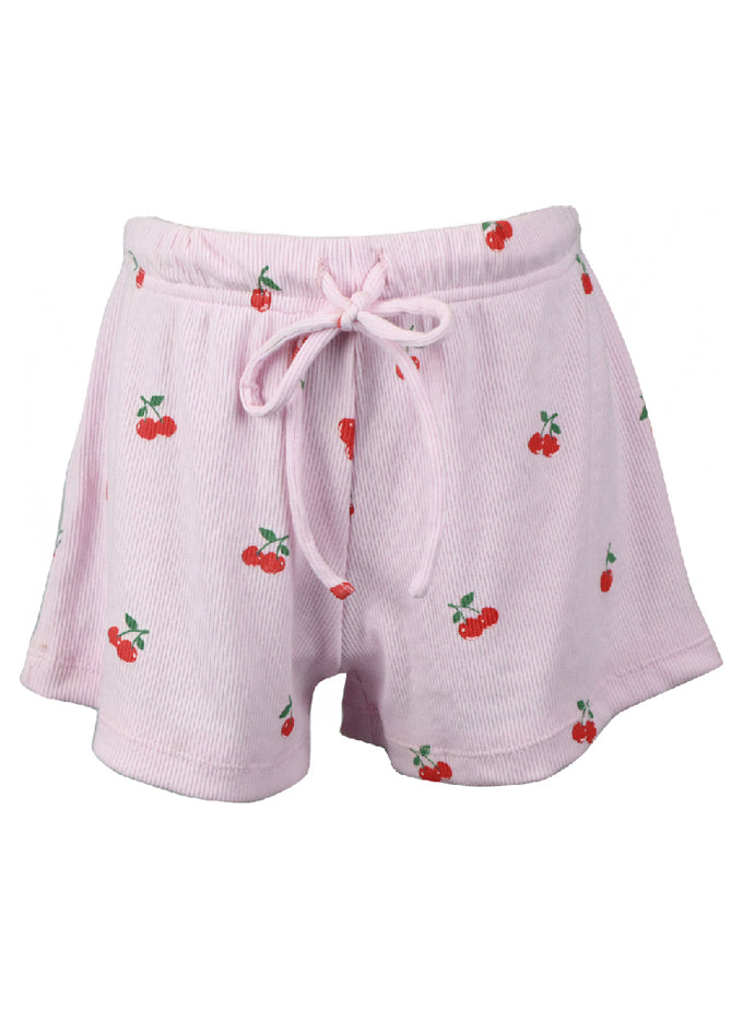 fbz Light Pink Shorts with Red All-Over Cherries