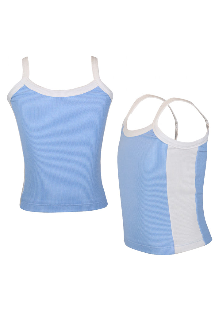 fbz Blue with White Side Tank Top