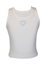 fbz White Tank with Heart