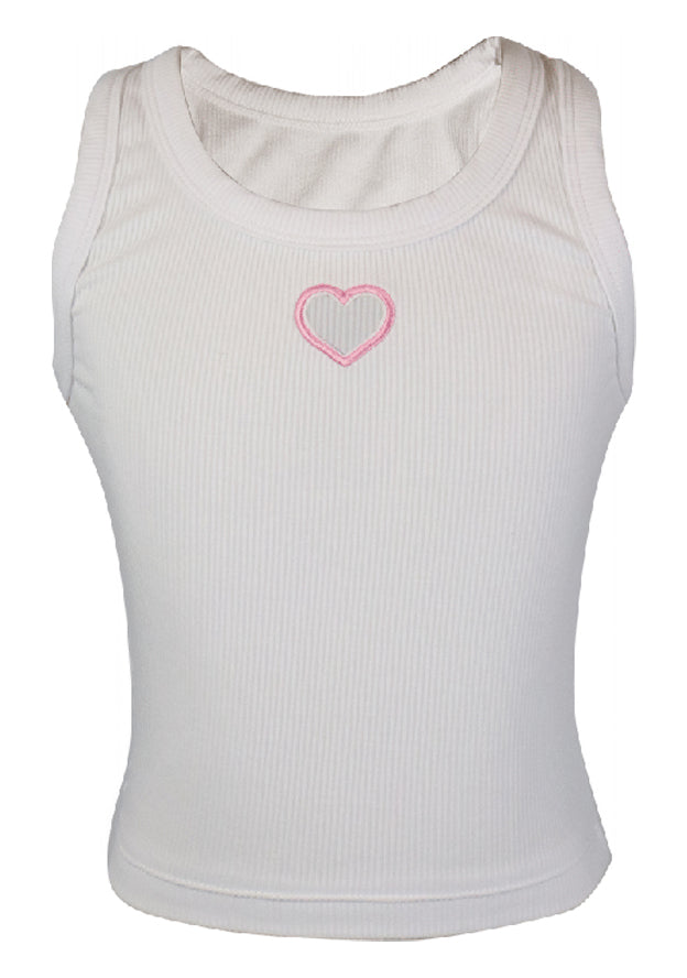 fbz White Tank with Heart