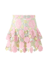 Marlo Kids Estella Frill Embroidered Mini Skirt, Floral
