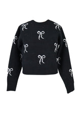 fbz Black & White All Over Bow Knit Sweater
