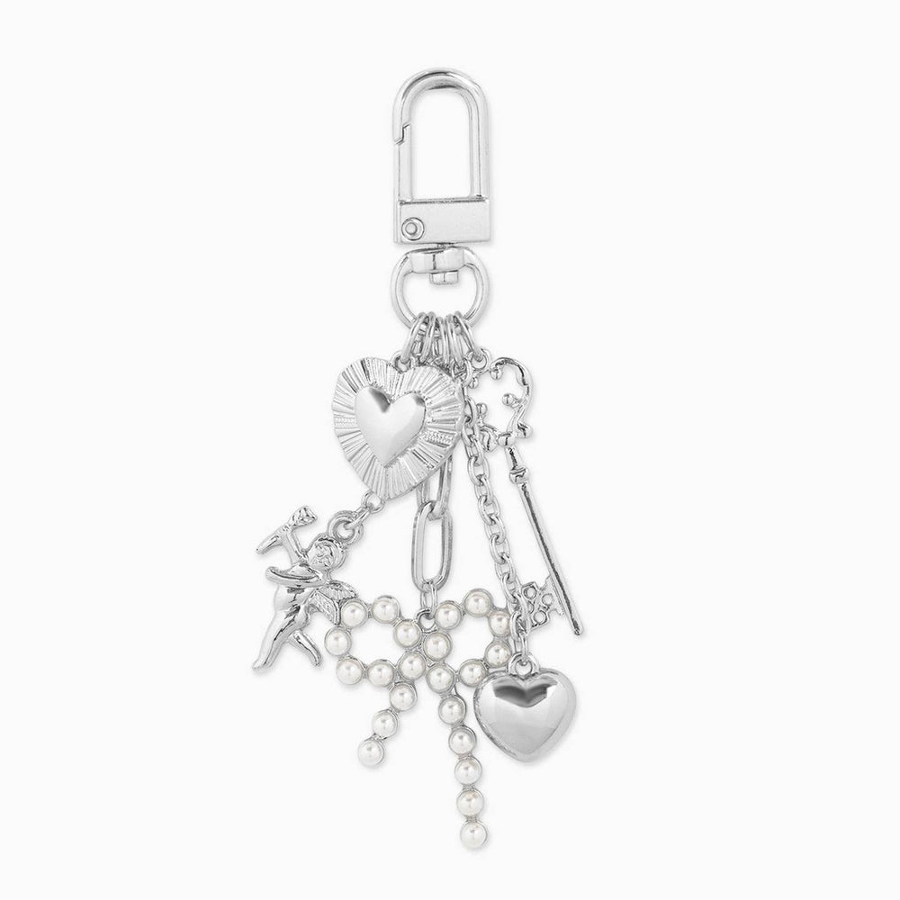 Multi Line Pearl Bow Baroque Bag Charm