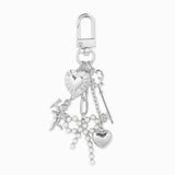 Multi Line Pearl Bow Baroque Bag Charm