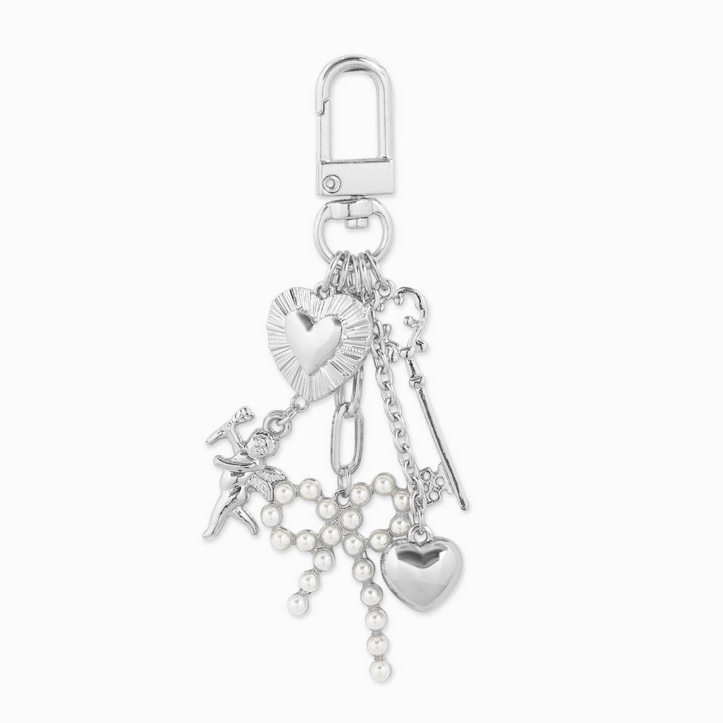 Multi Line Pearl Bow Baroque Bag Charm