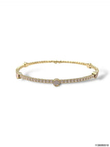 Theia Single Row Swarvoski Crystal Flexible Bangle Bracelet with Opals