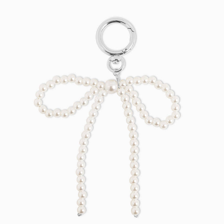 Pearl Bead Bow Keychain Bag Charm