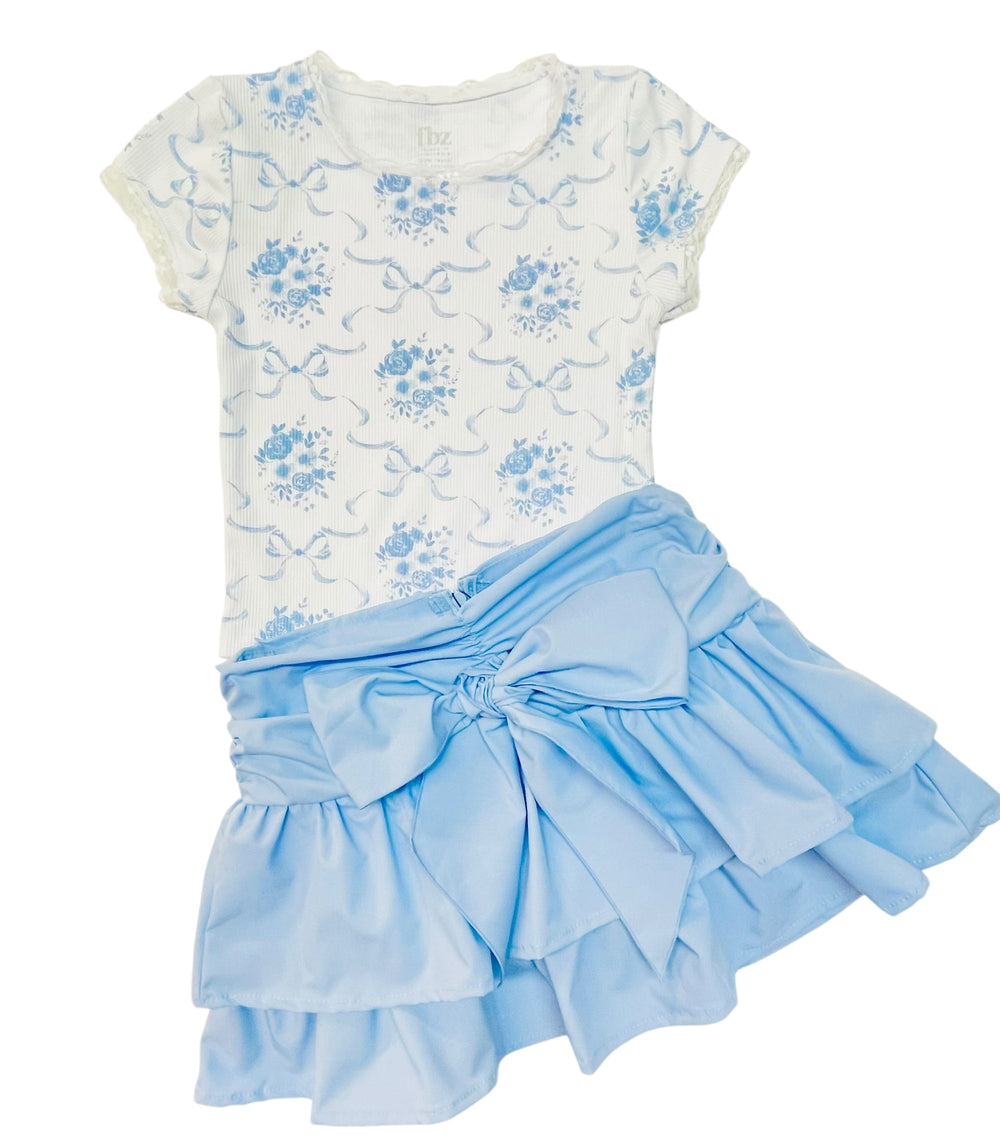 fbz Blue Blow Poplin Skirt