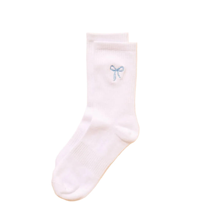 Embroidered Bow Crew Sock