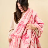 Cozy Dreams Luxe Blanket, Blushing Bows Pink