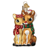 Old World Christmas Rudolph and Clarice Glass Blown Ornament