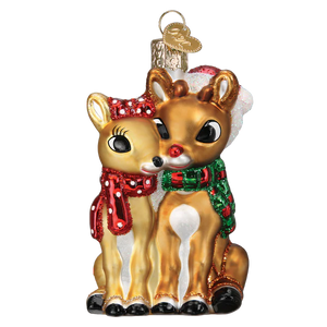 Old World Christmas Rudolph and Clarice Glass Blown Ornament