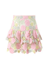 Marlo Kids Estella Frill Embroidered Mini Skirt, Floral