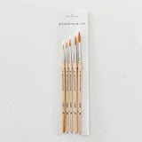 Emily Lex Studio Watercolor Paintbrush, Set of five wood brushes