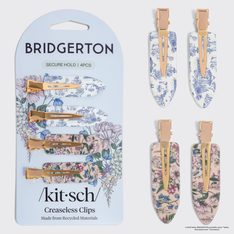 Kitsch Bridgerton x Kitsch Creaseless Clips in Toile in Bloom