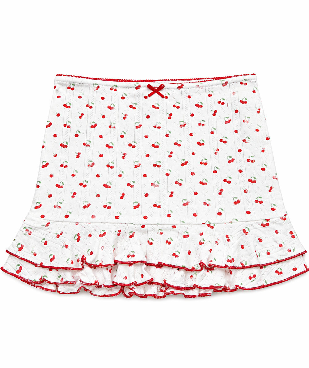 KatieJ Marina Jacquard Skirt, Tiny Printed Cherries