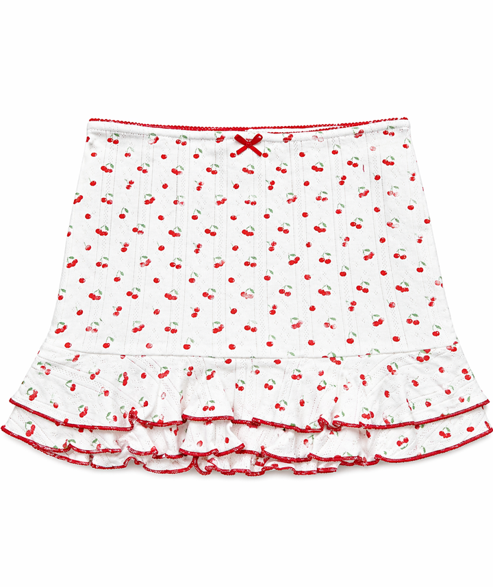 KatieJ Marina Jacquard Skirt, Tiny Printed Cherries