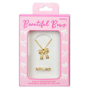 Iscream Beautiful Bows Ring & Necklace Set