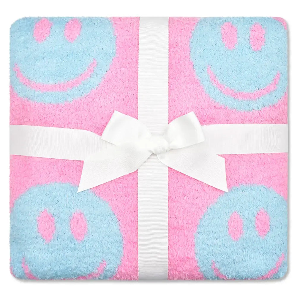 Iscream Made You Smile Cozy Knit Blanket