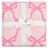 Iscream Sweet Trellis Bow Cozy Knit Blanket