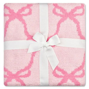 Iscream Sweet Trellis Bow Cozy Knit Blanket