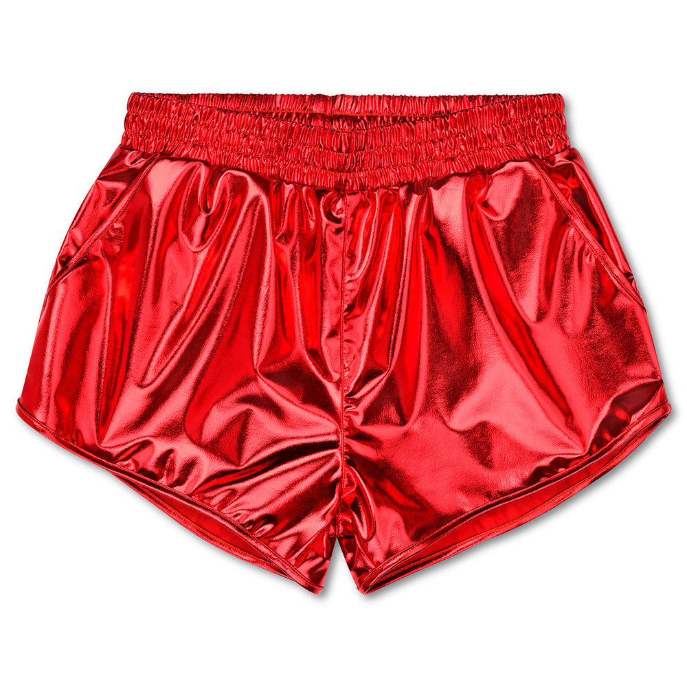 Iscream Red Metallic Shorts