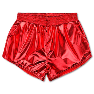 Iscream Red Metallic Shorts