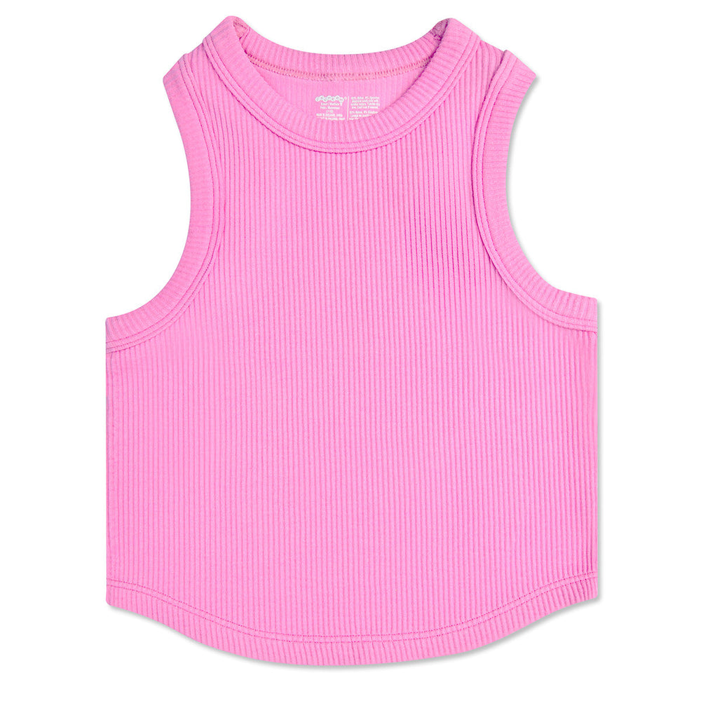 Iscream Rose Cropped Ribbed Racerback Tank Top, S-M(7-10)
