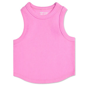 Iscream Rose Cropped Ribbed Racerback Tank Top, S-M(7-10)