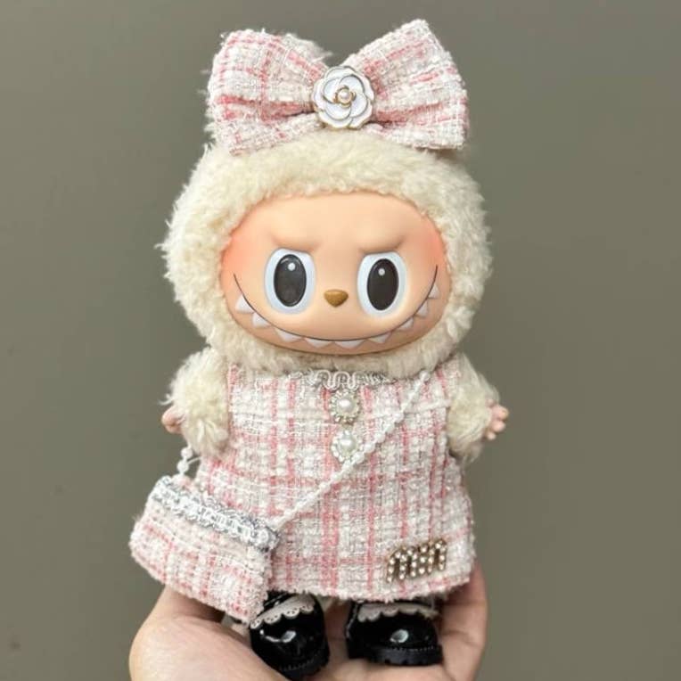 Labubu Chanel Suit Dress Up Costume, Pink