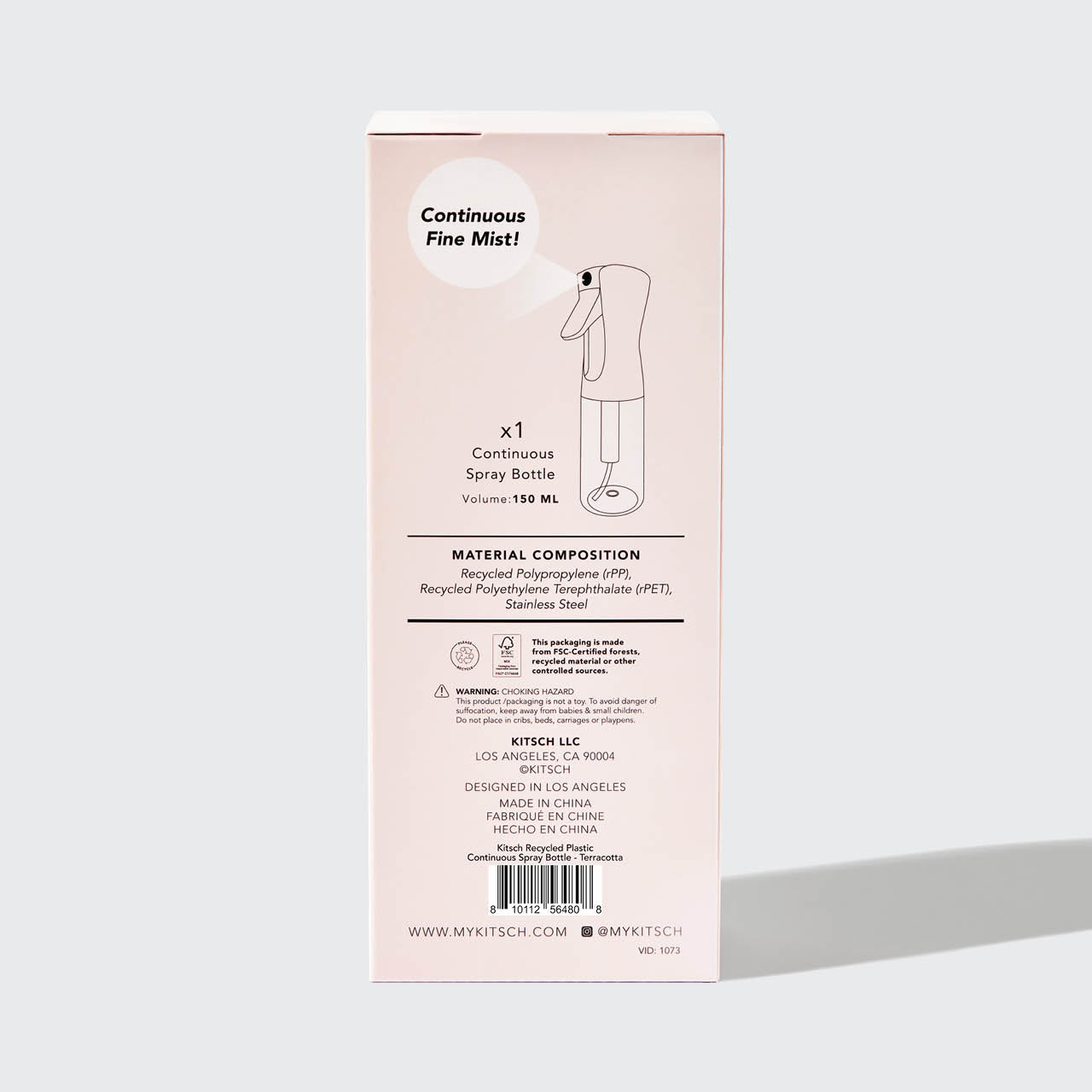 kitsch Recycled Plastic Continuous Spray Bottle