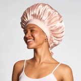kitsch Adjustable Oversized Satin Bonnet- Blush