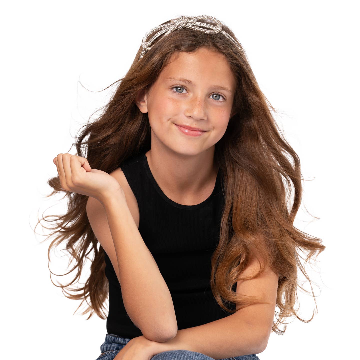 Girls Rhinestone Bow Headband