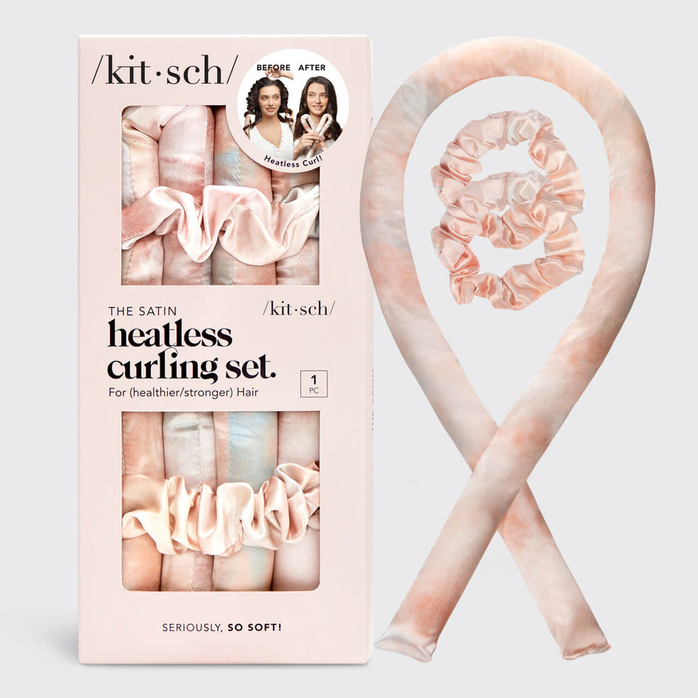 kitsch Satin Heatless Curling Set - Sunset Tie Dye