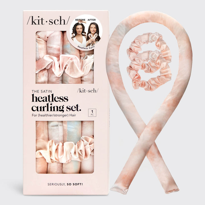 kitsch Satin Heatless Curling Set - Sunset Tie Dye