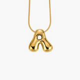 Cape Diablo-Golden Glow Bubble Letter Initial Necklace